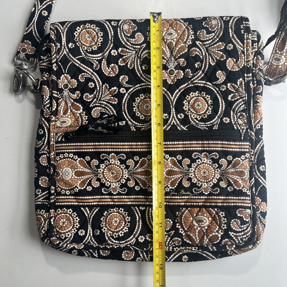 Vera Bradley Crossbody Paisley Caffe Latte Brown Black Bag Purse Flap Boho - Picture 7 of 13